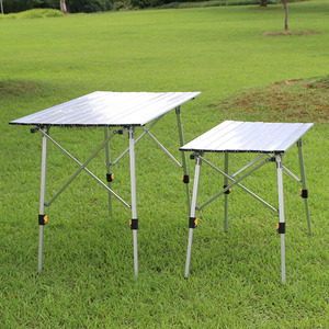 Mesa de rollo de huevo autopropulsada para exteriores, mesa plegable para autoservicio para patio, comedor de Hospital, Material de aluminio para barbacoa - Product Image 4