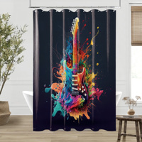 Rideau de douche en polyester imperméable, moderne, personnalisé, écologique, anti-moisissure, plusieurs tailles et couleurs, œillets renforcés, 12 crochets