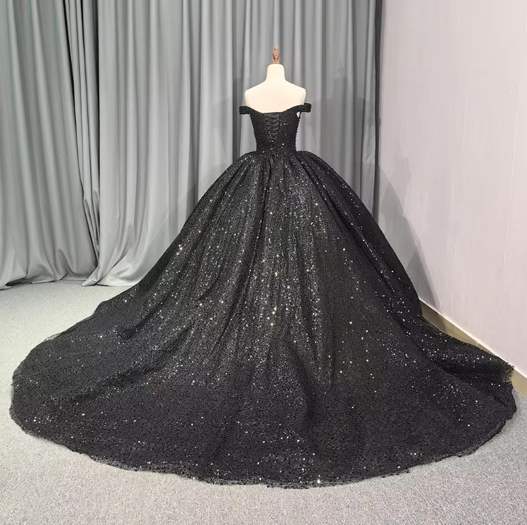 slim fit dress slacks Vintage Gray Quinceanera Dresses Off the Shoulder Sequin Ball Gown 666 –  Viniodress main image 1
