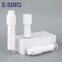 Flacons pompe cylindriques sans air 15ml/30ml/50ml en PP, coque épaissie anti-poussière pour sérum et shampoing de soin du visage