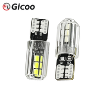 Ampoule LED Gicoo T10 3030 6-SMD 2W 12V, lumière constante 6000K, multicolore, blanc, bleu, rouge, vert, jaune, rose, bleu glace, pour signalisation automobile