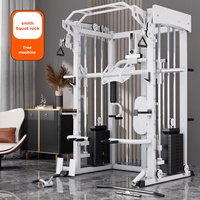 Máquina Smith de entrenamiento integral para uso doméstico, equipo de gimnasio multifuncional con ejercicio de tríceps enfocado