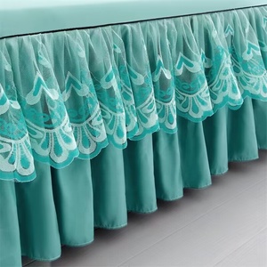 Ensemble de literie de luxe, draps de lit, couettes avec dentelle, couleur unie, 3 pièces, nouvelle collection 2023 - Product Image 2