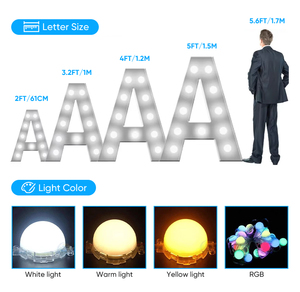 Bán Buôn Trang Trí Đám Cưới Varsity Phông Chữ Đèn Marquee Thư LED Số Lớn Khổng Lồ Ánh Sáng up Chữ Led Marquee Chữ - Product Image 3