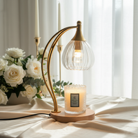 Lampe chauffe-bougie électrique avec minuterie et variateur d'intensité, pour bougies en pot transparentes dorées – Cadeaux d'anniversaire et de pendaison de crémaillère, décoration pour la maison neuve