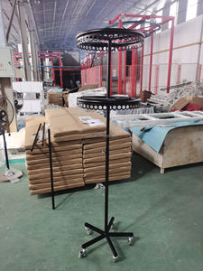 RH-GR-R3-<span class=keywords><strong>C</strong></span> 700*700*1700mm rak <span class=keywords><strong>Display</strong></span> pakaian bulat lapisan ganda warna hitam - Product Image 2