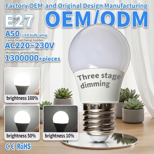 Bombilla LED A50 E27 AC220~240V con Tres Niveles de Atenuación, Pantalla de PC + Copa de Aluminio Recubierta de Plástico, Índice de Reproducción Cromática Ra80 - Product Image 1