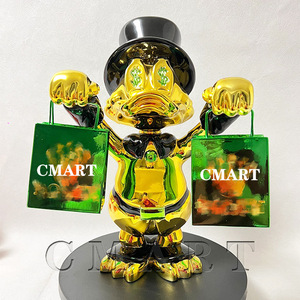 Escultura Pop Art de Dagobert Pato con Bolsas con Logotipo, Botellas de Champán, Estatua de Uncle Scrooge, Bolsa de Dinero, Scrooge McDuck - Product Image 1
