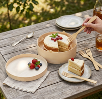 Coffret Cadeau Rond en Bois Écologique – Emballage en Pin Naturel pour Macarons, Gâteaux, Bijoux et Cosmétiques