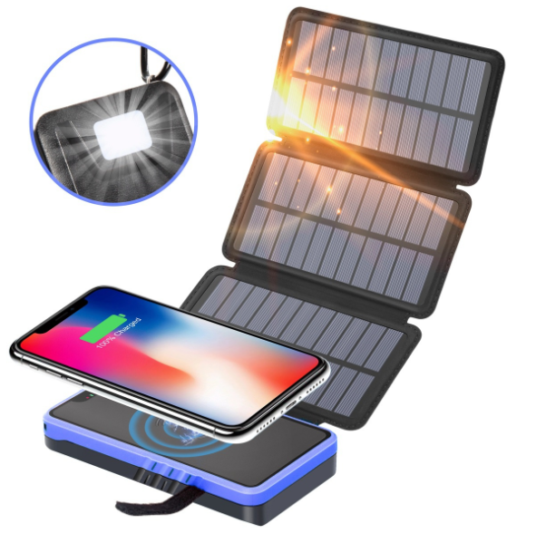 Hot Selling Wireless Solar Power Bank Solar Charger 20000mah 30000mah 50000mah Foldable  Power Bank