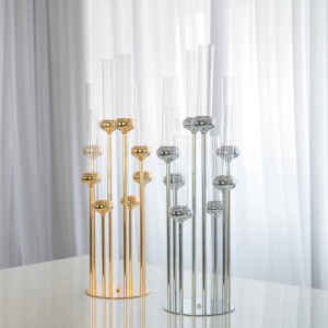 Candelabro Metálico de 8 Brazos de Diseño Nuevo y Lujoso, Decoración para Bodas y Eventos, Portavelas de Pilar de Lujo - Product Image 5