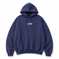 Sweat à capuche oversize délavé à l'acide pour homme, pull en molleton épais avec logo personnalisé et détails vieillis