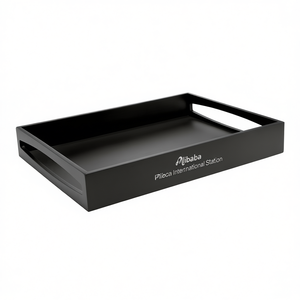 Leopold <b>Tray</b> Rectangular <b>Black</b> Decorative Serving <b>Tray</b> - Product Image 2
