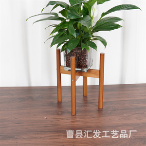 Support à fleurs en bois massif, design minimaliste pour la décoration de salon et de la maison - Product Image 3