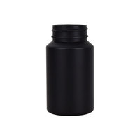 Flacon à pilules en plastique pour animaux de compagnie, flacon à capsules avec bouchon à vis et bouchon de sécurité enfant, emballage de pilules, impression d'écran mate noire 100CC