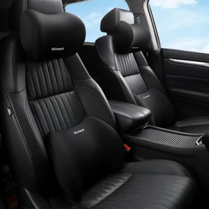 HONGLILAI Almohada Cervical para Coche de Seda Fría PU, Soporte Lumbar de Fibra Sintética para Deportes, Cuatro Estaciones, Juego de Reposacabezas y Soporte para Asiento, 2 Piezas - Product Image 3