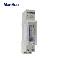 Interruptor de Tiempo Mecánico Analógico ManHua de 24 Horas, 110V/220-240VAC, Interruptor de Tiempo Programable Mecánico para Riel DIN, SUL180A