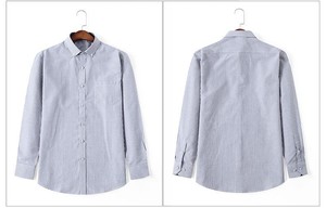 Chemise pour <span class=keywords><strong>homme</strong></span> à manches longues 100% coton, chemise Oxford à manches longues, anti-rides, à carreaux et rayures, chemises pour hommes d'affaires, vente en gros - Product Image 5