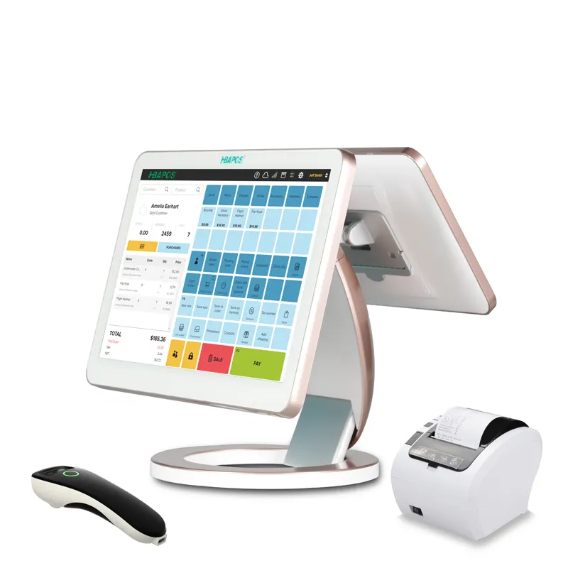 Smart Epos Tout en Un Système Pos Caisse Enregistreuse Point de Vente Machine Stand Tablette Pos pour Commerce de Détail/Supermarché/Restaurant