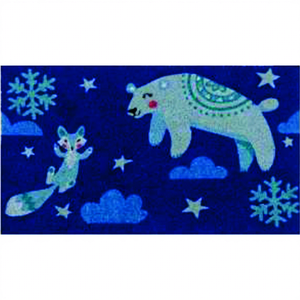 Squirrel and Bear Unique Print Design Doormat for Bedroom Colorful Carpet Anti Slip Rug Soft Silky Smooth Doormat - Product Image 1