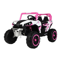 Poussette tout-terrain à quatre roues électrique en plastique pour enfants avec siège double télécommande pour adultes et enfants Lumières LED éblouissantes.
