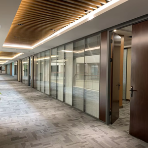 Dễ dàng cài đặt hệ thống tường phân chia cấu hình lại phân vùng kính mô-đun đúc sẵn cho không gian văn phòng - Product Image 1