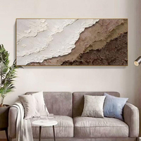 Peinture à l'huile sur toile 100% peinte à la main, style plâtre blanc 3D, paysage marin moderne, texture abstraite
