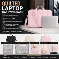 Étui de transport matelassé personnalisé OEM pour ordinateur portable avec mousse antichoc de 5 mm et organiseur pour le bureau, les trajets quotidiens et les voyages