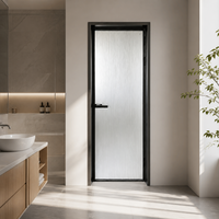 Porte de douche à simple battant en alliage d'aluminium au design moderne, double vitrage trempé, porte d'entrée de salle de bain