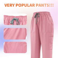 Ensemble de blouses médicales multi-poches à col en V, pantalon droit à cordon de serrage, tenue de travail pour le personnel médical, uniforme de salon de beauté