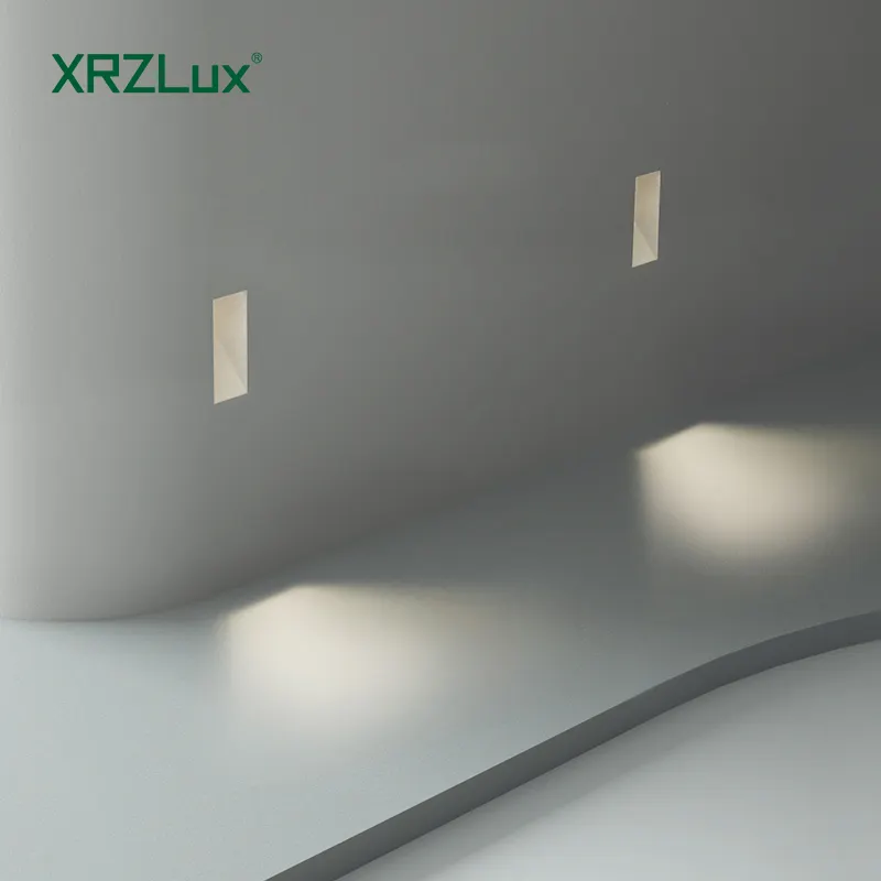 XRZLux जिप्सम दीपक Recessed एलईडी सीढ़ी प्रकाश कदम प्रकाश 3W एलईडी कोने दीपक कमरे में रहने वाले गलियारे पृष्ठभूमि दीवार प्लास्टर प्रकाश