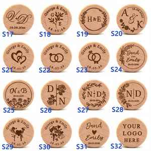 Bouchons de vin personnalisés, bouchons de vin en bois gravés avec un nom, souvenirs de mariage/fête/événement, cadeau pour les invités - Product Image 6