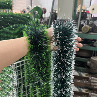 Ruban de décoration de Noël AYOYO de 2 mètres, vert foncé crypté avec bord blanc et bord vert, motif flocon de neige