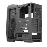 Boîtier de jeu ATX Mid Tower Hauberk G506X en acier noir avec ports USB 3.0/2.0, audio frontal et alimentation inférieure