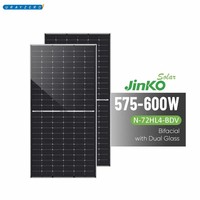 Panel Solar Bifacial de Doble Vidrio con Celdas Monocristalinas PERC Tipo N de 575-600W, 580W