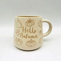 2025 Logo personnalisé 13OZ tasse à café en céramique écologique tasse ensemble printemps automne thème avec fleur de citrouille festive cadeau personnalisé
