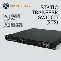 Équipement de distribution d'énergie industriel à double entrée STS avec commutation UPS transparente, support haute intensité 19 pouces 1U