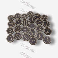 24pcs Wizard Rune Set Alchimique Bois Sculpté Méditation Autel, Outils de Divination et Cartes Décoratives en Bois pour la Maison