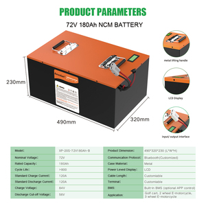 Suitable High Power Metal Case Waterproof <b>Battery</b> Pack <b>72v</b> 180ah Lithium Ion <b>Battery</b> for Tricycle/Golf Cart /Forklift - Product Image 2