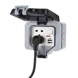 Enchufes e interruptores de pared impermeables eléctricos universales, sin tornillos, placa de cubierta, enchufe de pared y placa de interruptor