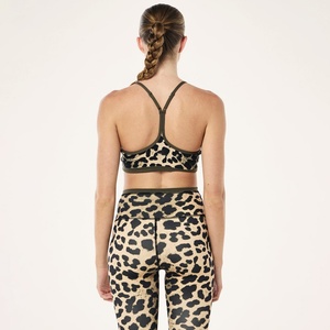 Women's Custom Two Piece Yoga <b>Set</b>-<b>Modest</b> Leopard Print Soft Shirt and Legging Shorts for Spring Summer Cheetah Loungewear - Product Image 2