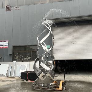 Fuente de Agua en Espiral de Acero Inoxidable de Diseño Moderno y Popular de <span class=keywords><strong>TREVI</strong></span> para la <span class=keywords><strong>Entrada</strong></span> Principal de la Villa - Product Image 2