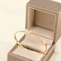 Venta al por Mayor de Brazaletes de Acero Inoxidable Chapados en Oro PVD de 14K, Joyería de Moda con Circonitas y Conchas de Mariposa para Mujer, Hipoalergénica