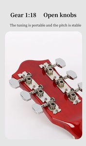 Chitarra Acustica da 40 Pollici di Alta Qualità in Okume e Tiglio con 6 Corde in Rame e Design Leopardato per Principianti Adulti e Bambini - Product Image 2