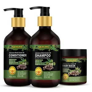 OEM ODM tratamiento de crecimiento del cabello 300ml Champú Acondicionador Rizo Natural Cuidado del cabello Champú de aceite de ricino negro jamaicano