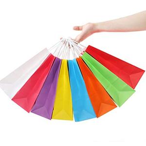 Bolsa de Papel Kraft de Color para Regalos de Fiesta con Impresión Digital Clásica de 8 Colores, con Asa, para Cumpleaños - Product Image 4