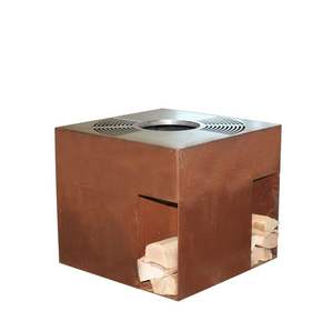 Brasero en acier corten pré-âgé avec base - Product Image 6