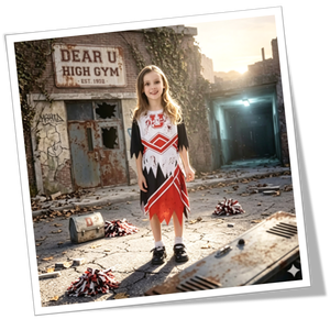 Disfraz de Halloween de <span class=keywords><strong>Animadora</strong></span> Zombi para Niñas, Inspirado en Películas de Terror, Traje de Fiesta con Manchas de Sangre - Product Image 1