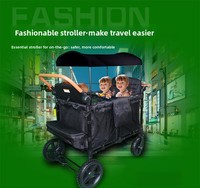Poussette double avec options d'assise inclinable, poussette métallique quatre places pour enfants, se transformant en lit plat pour les sorties en plein air, adaptée aux deuxièmees bébés
