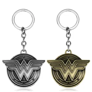 Bijoux de film super-héros Wonder Girl W Wings Logo pendentif porte-clés bijoux de film pour hommes porte-clés de voiture